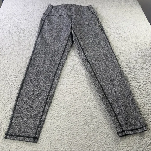 Lululemon Leggings Womens 8 Heather Gray Pull On Athletic Workout Yoga Preppy - Picture 1 of 9